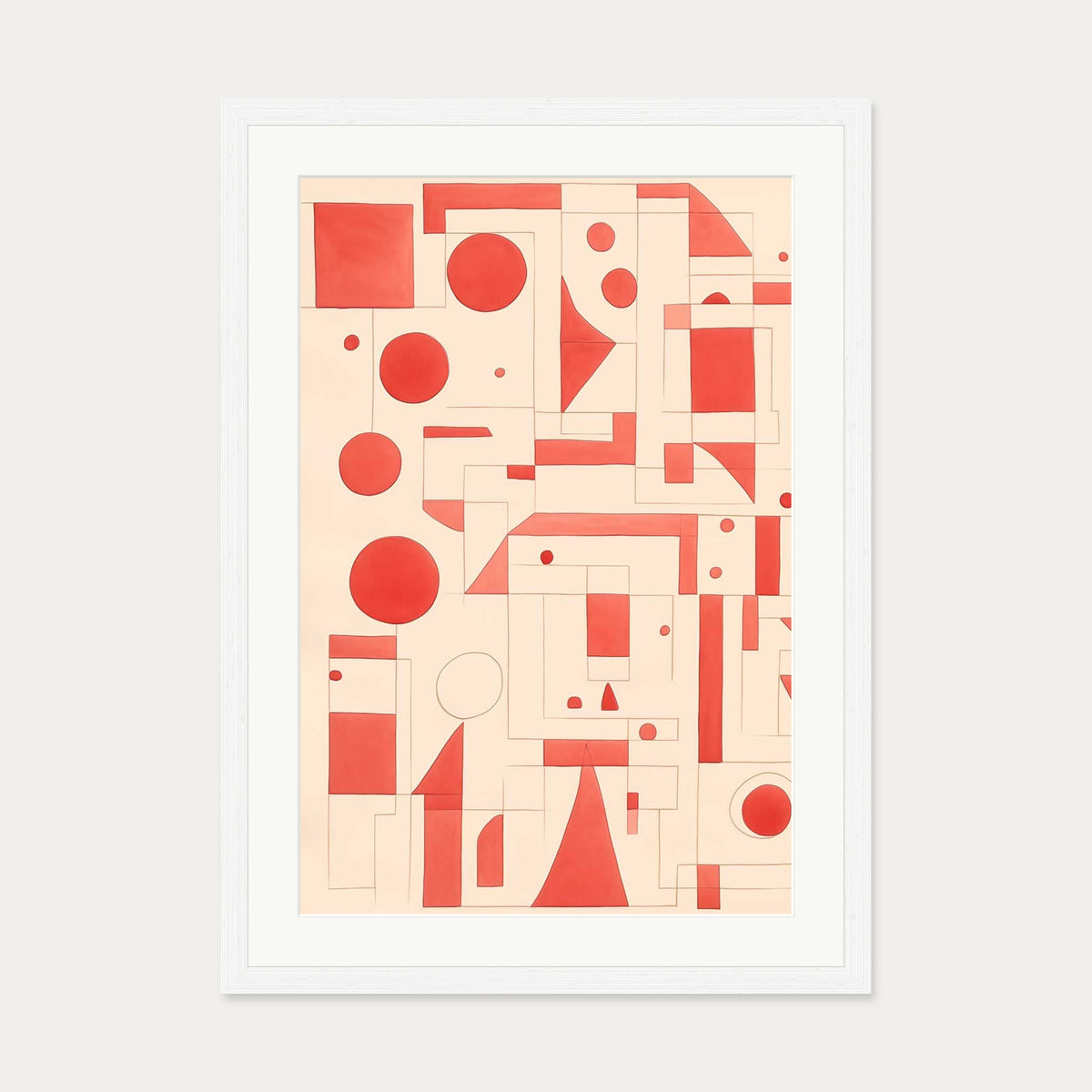 Geometric Wonder Art Print — 50 x 70 cm — White Frame