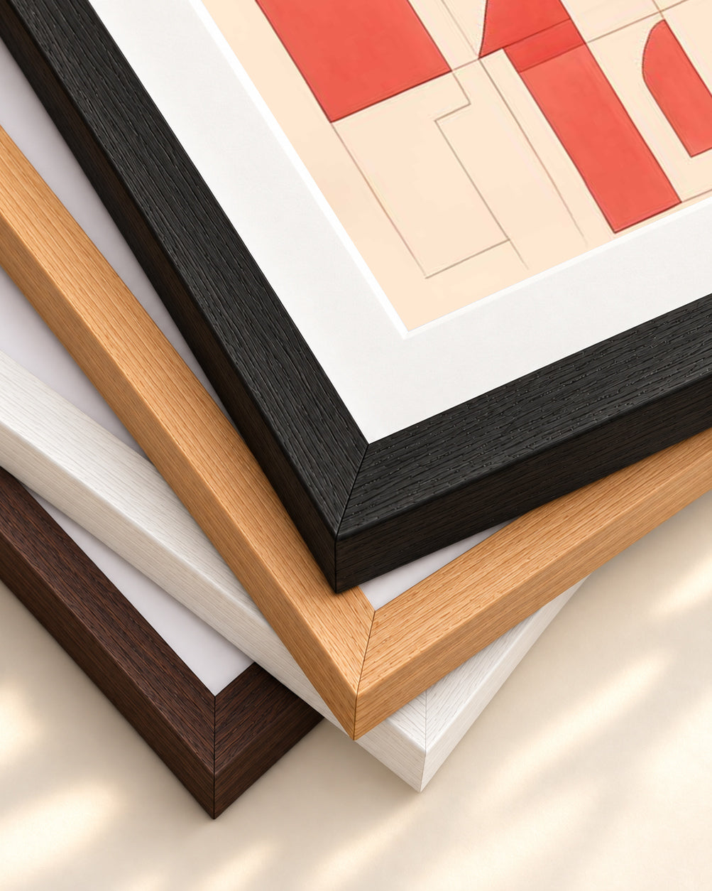Geometric Wonder Art Print — framed print corner with 5 cm mount and bevel
