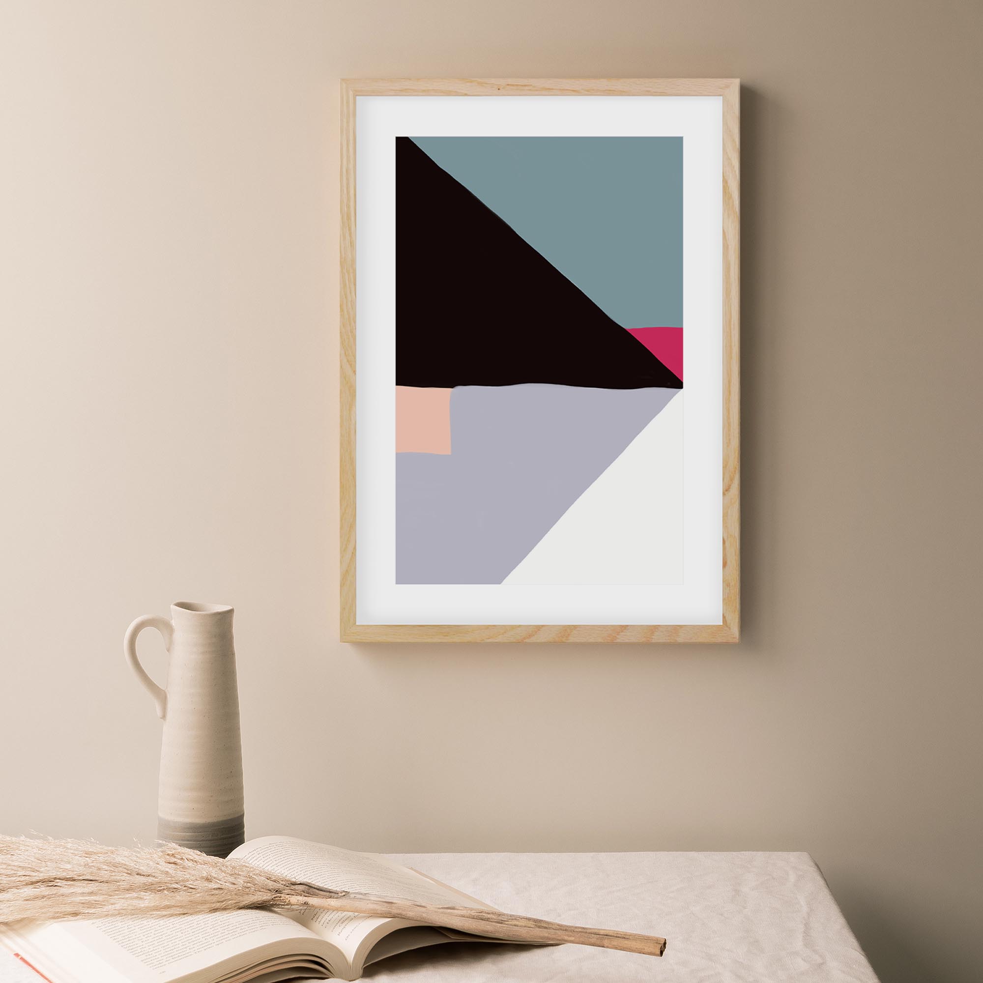 Geometric Triangle Shapes Framed Art