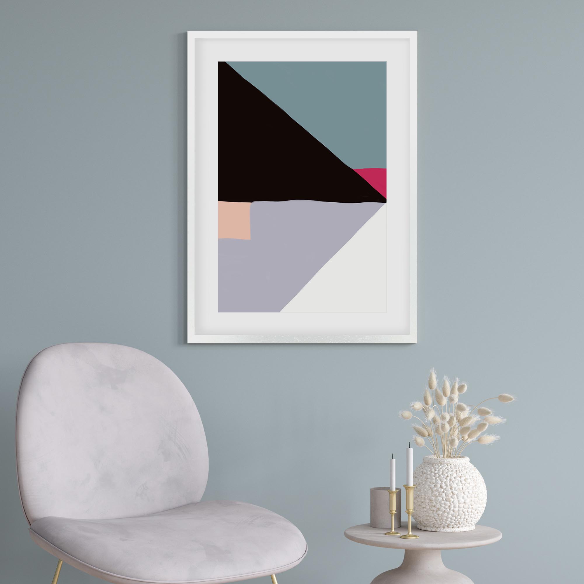 Geometric Triangle Shapes Framed Art