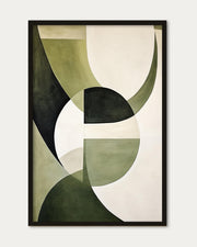 Green Retro Shapes Art Print