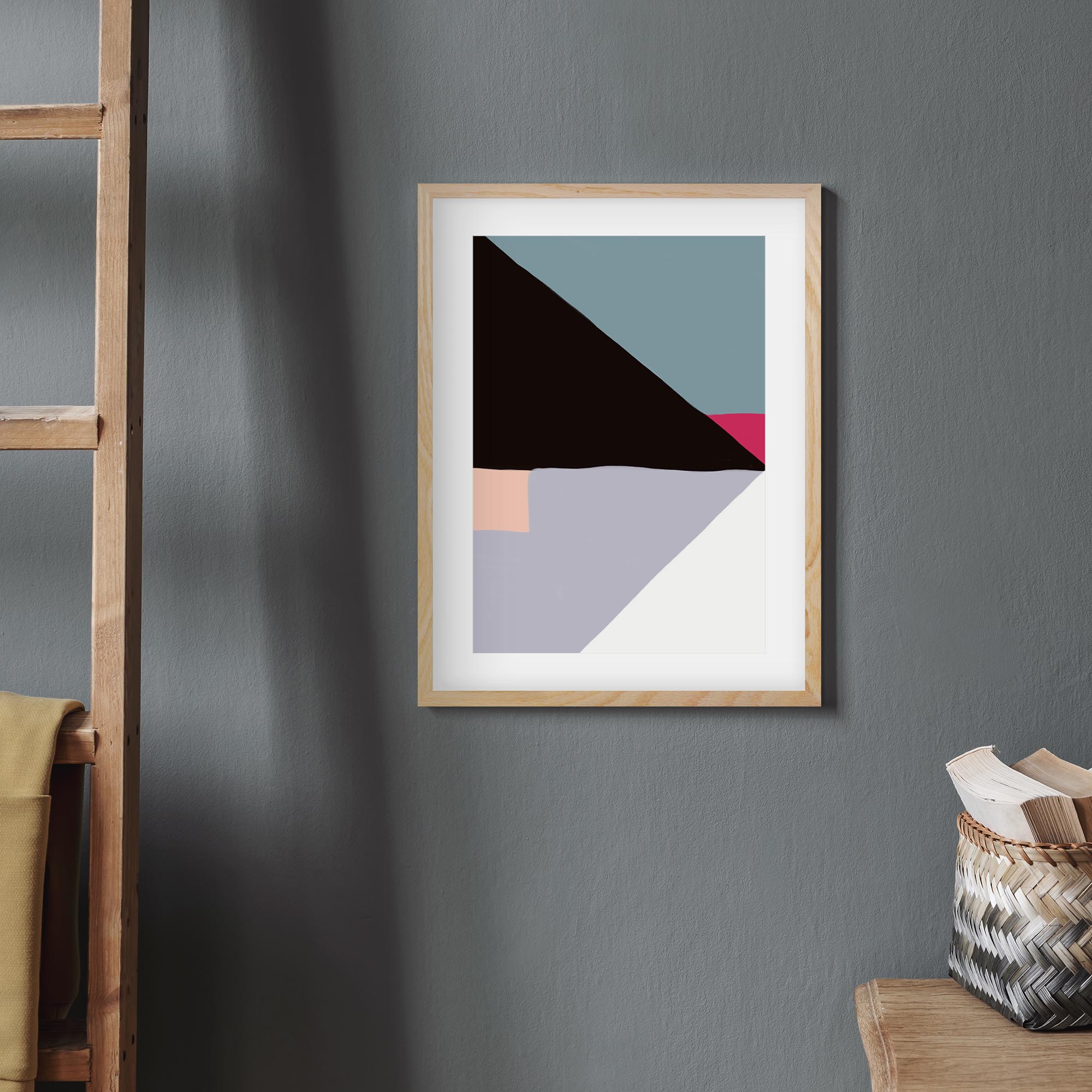 Geometric Triangle Shapes Framed Art