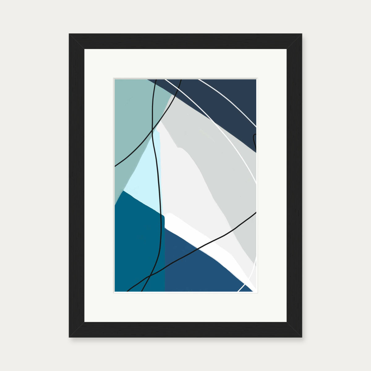 Geometry And Lines Art Print — 30 x 40 cm — Black Frame