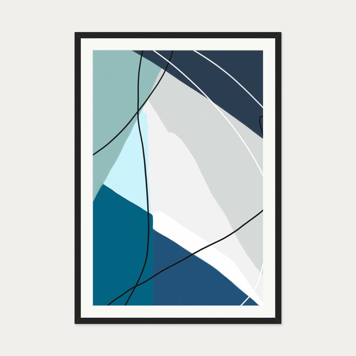 Geometry And Lines Art Print — 70 x 100 cm — Black Frame