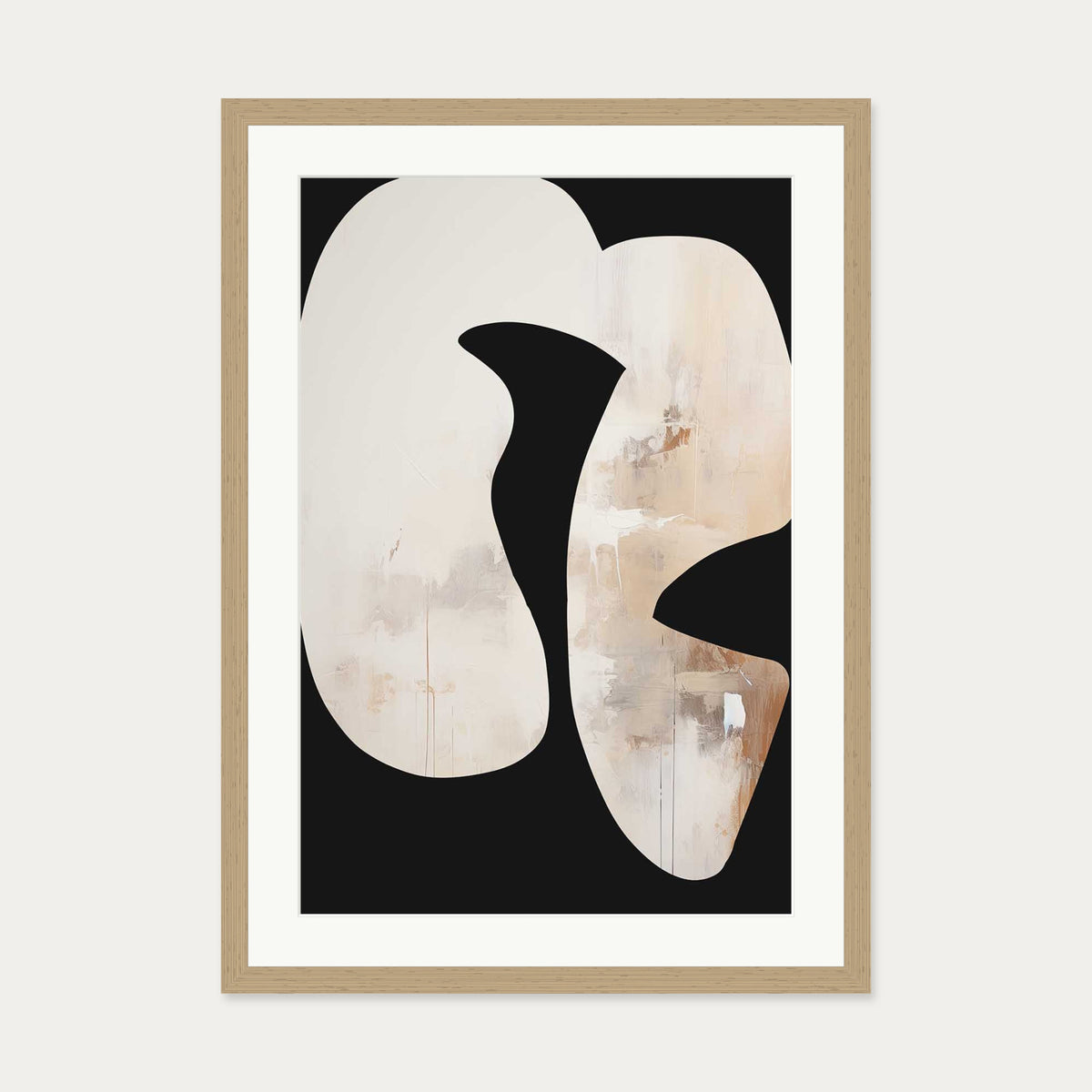 Gliding Expression III Art Print — 50 x 70 cm — Oak Frame