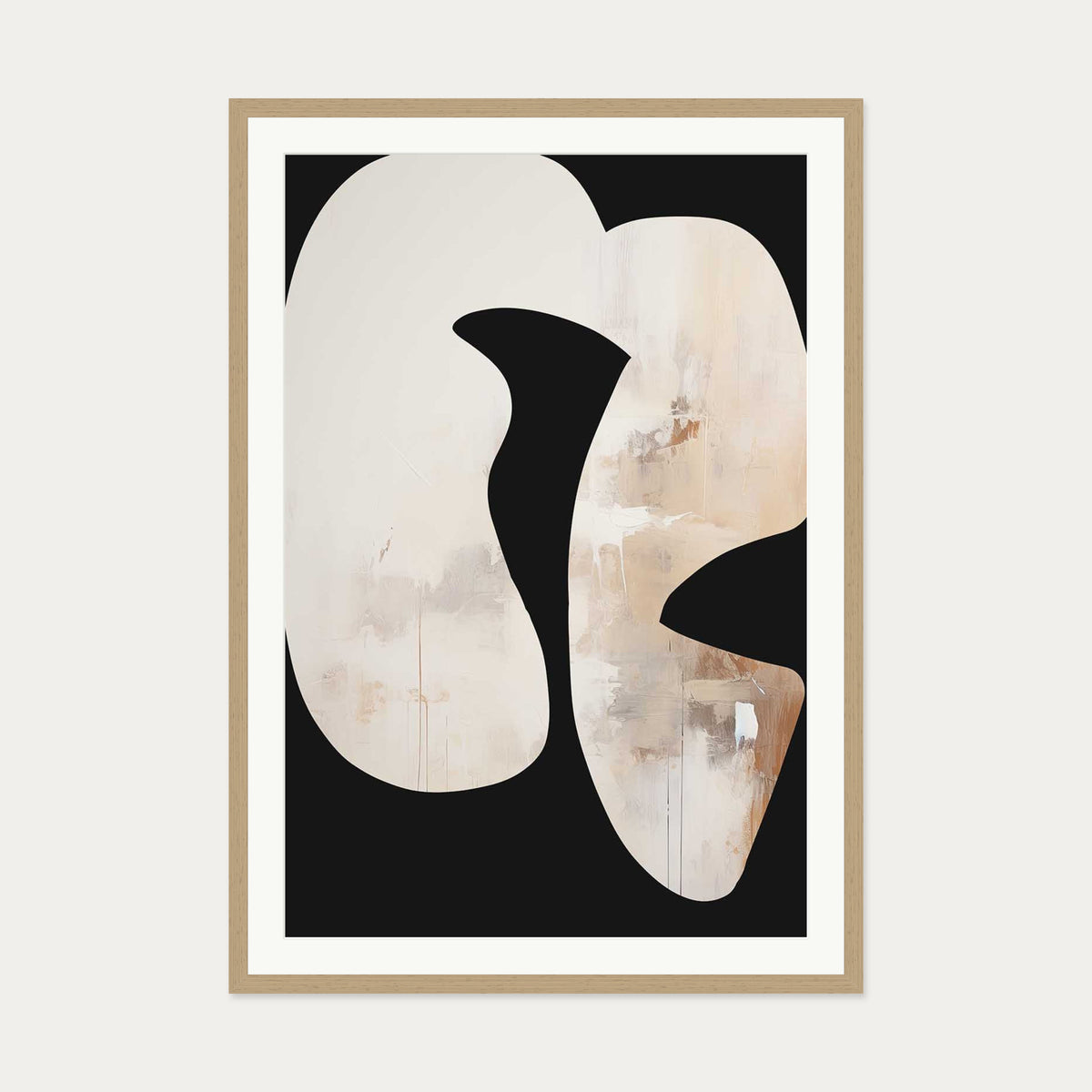 Gliding Expression III Art Print — 70 x 100 cm — Oak Frame
