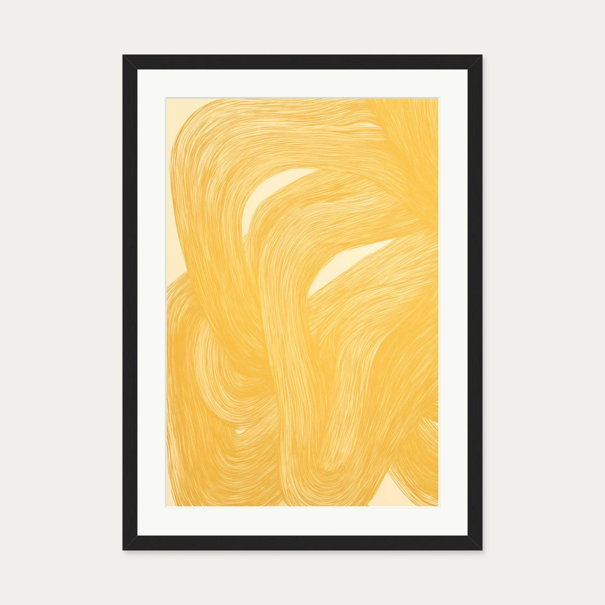 Golden Path Art Print — 50 x 70 cm — Black Frame
