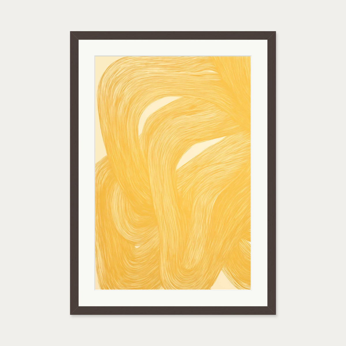 Golden Path Art Print — 50 x 70 cm — Brown Frame