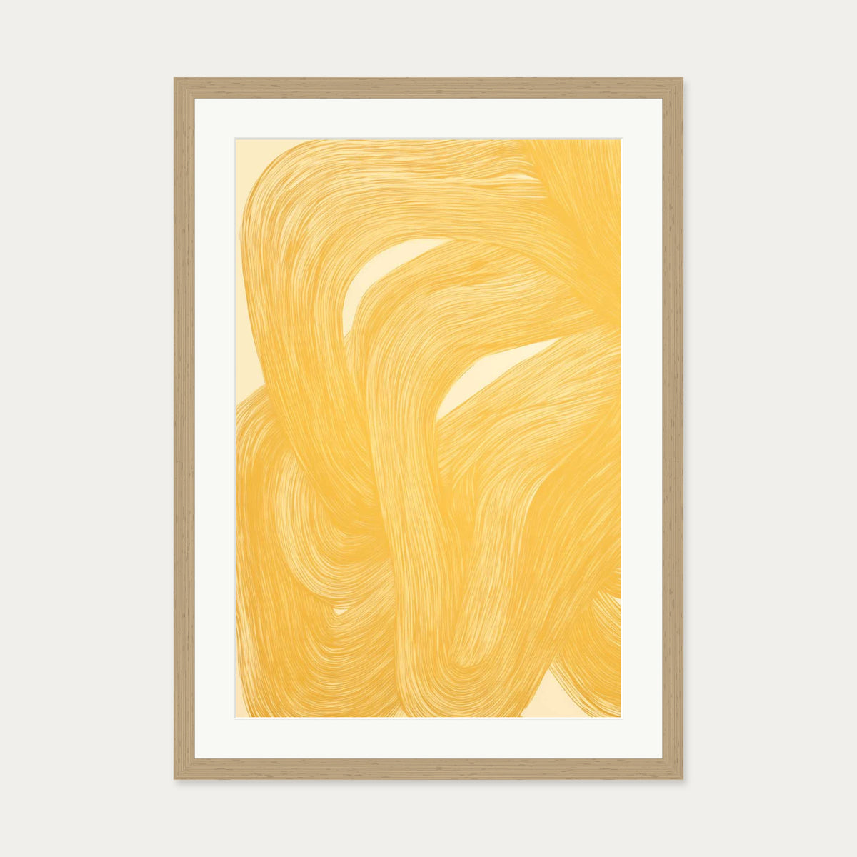 Golden Path Art Print — 50 x 70 cm — Oak Frame