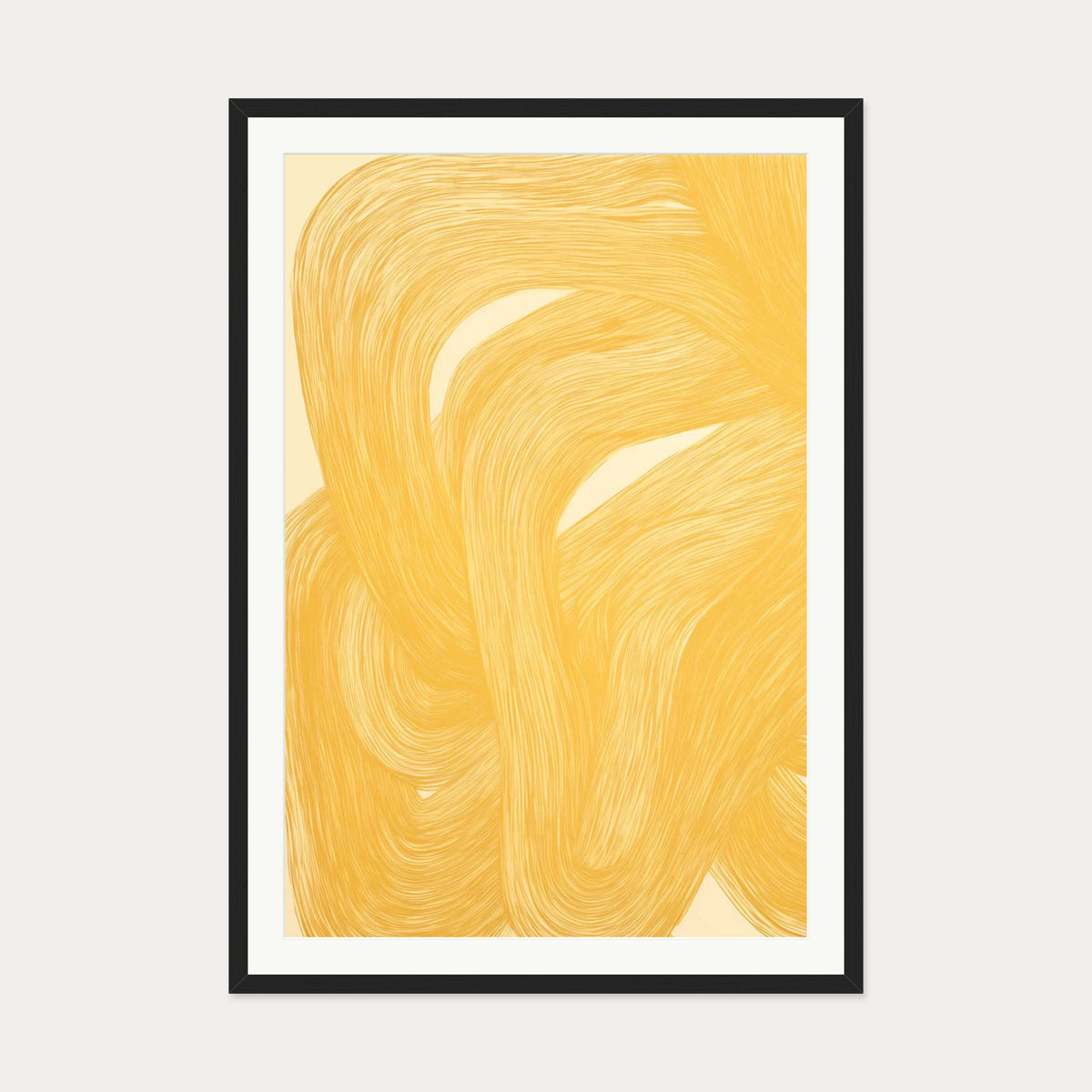 Golden Path Art Print — 70 x 100 cm — Black Frame