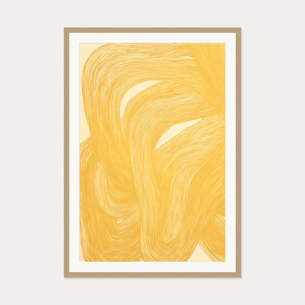 Golden Path Art Print — 70 x 100 cm — Oak Frame