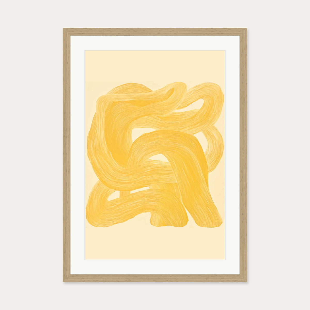 Golden Path II Art Print — 50 x 70 cm — Oak Frame