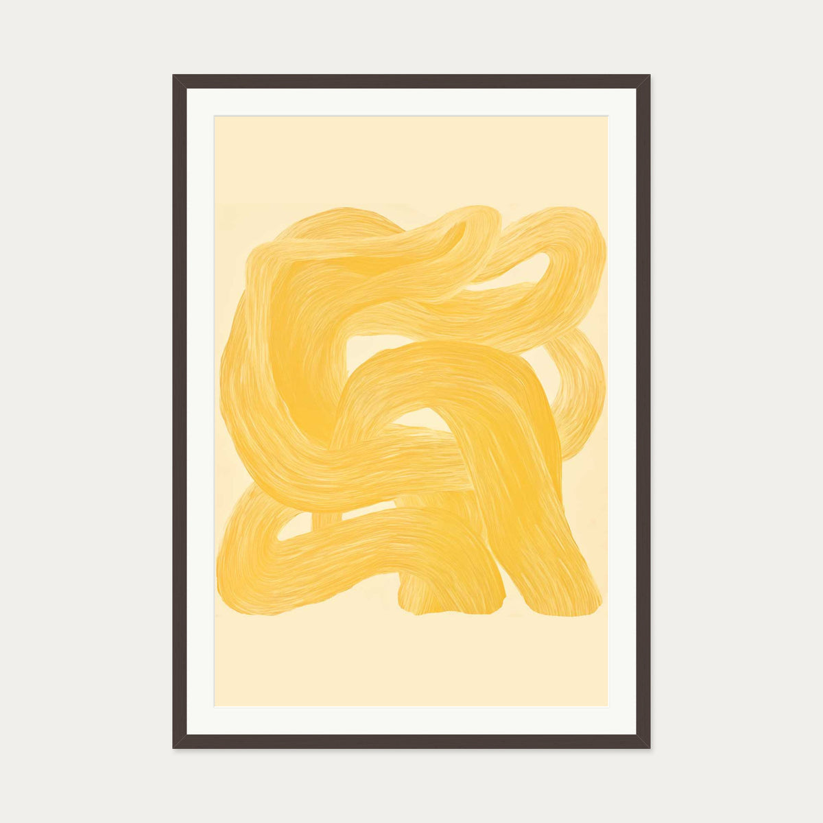 Golden Path II Art Print — 70 x 100 cm — Brown Frame
