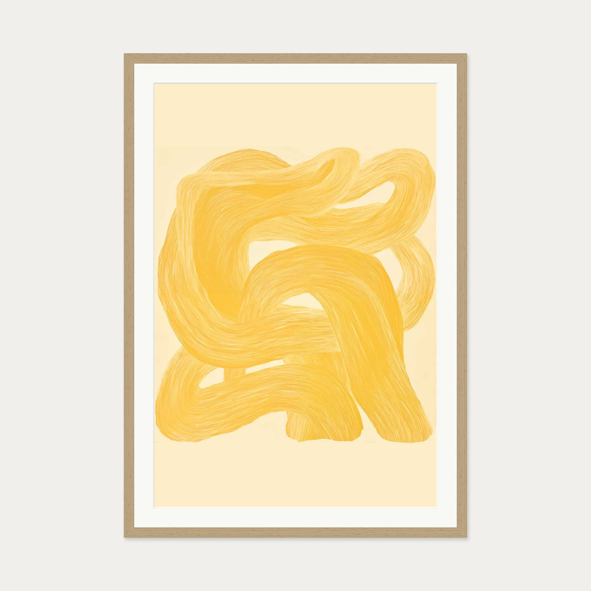 Golden Path II Art Print — 70 x 100 cm — Oak Frame