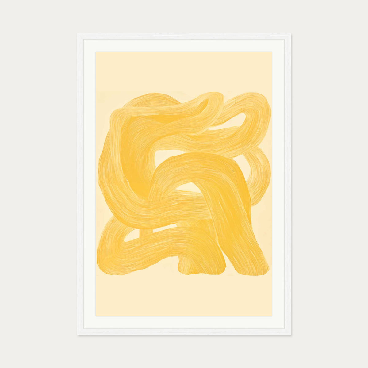 Golden Path II Art Print — 70 x 100 cm — White Frame