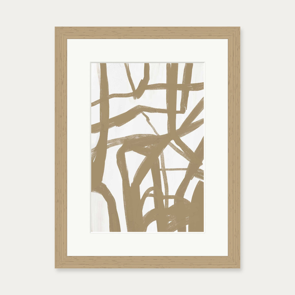 Golden Strings Art Print — 30 x 40 cm — Oak Frame