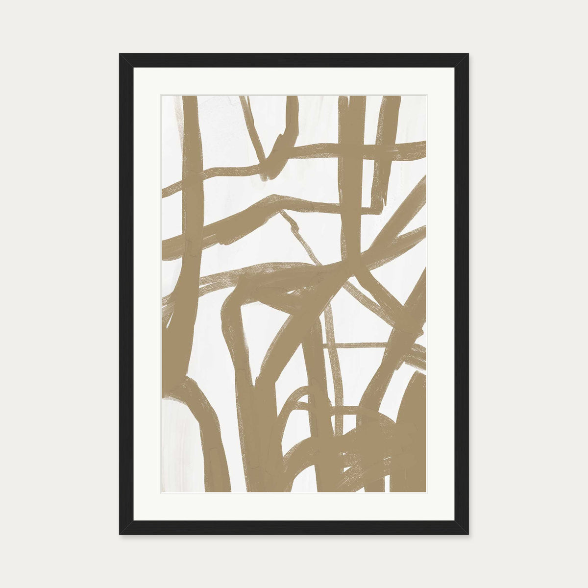 Golden Strings Art Print — 50 x 70 cm — Black Frame