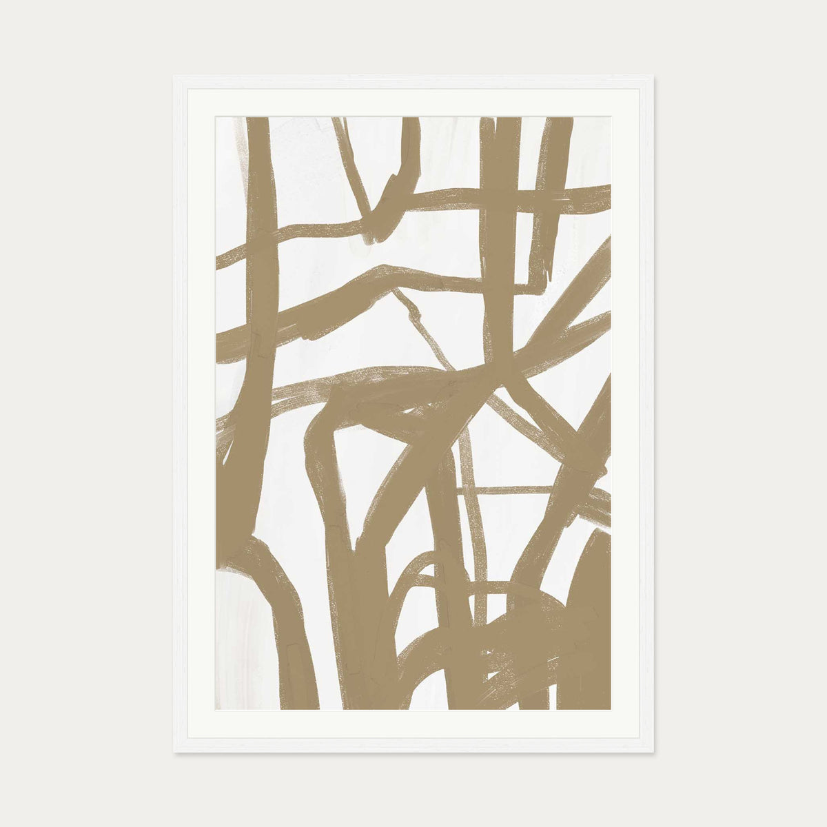 Golden Strings Art Print — 70 x 100 cm — White Frame