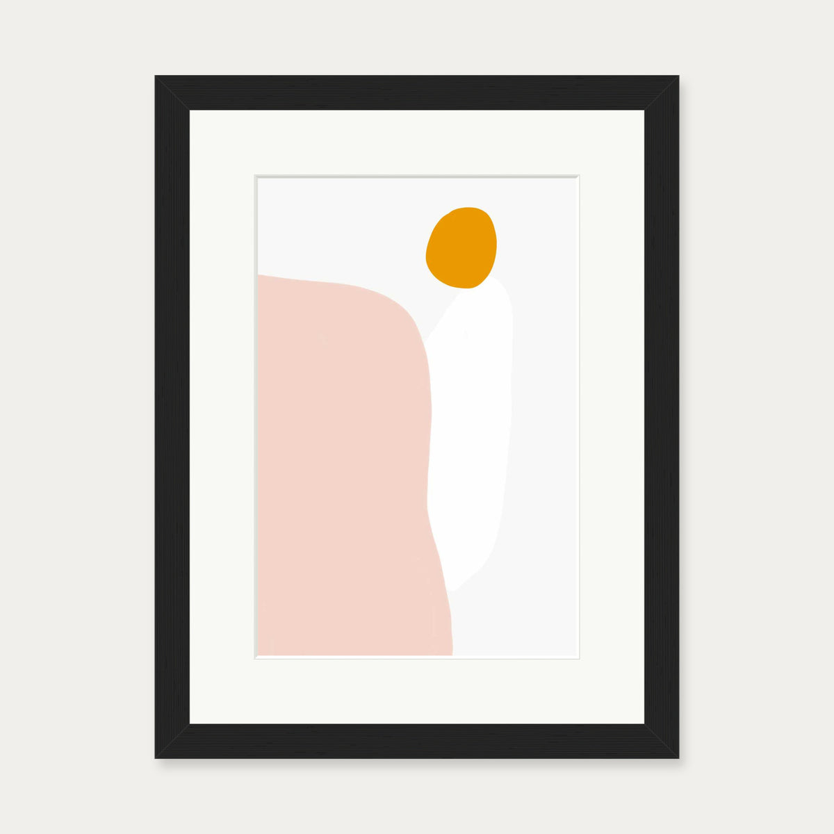 Gouache Organic Shapes Art Print — 30 x 40 cm — Black Frame