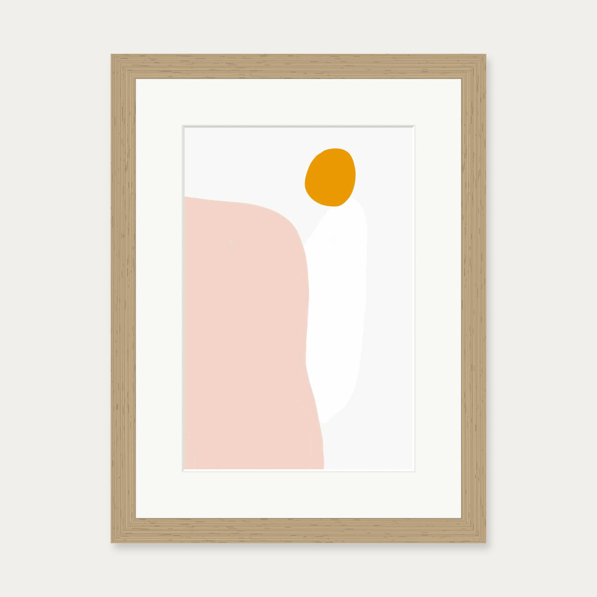 Gouache Organic Shapes Art Print — 30 x 40 cm — Oak Frame