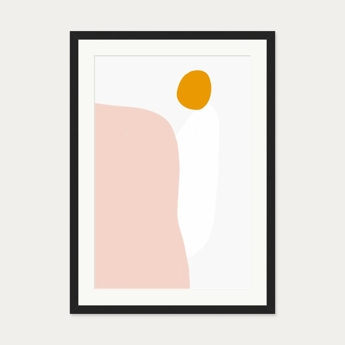 Gouache Organic Shapes Art Print — 50 x 70 cm — Black Frame