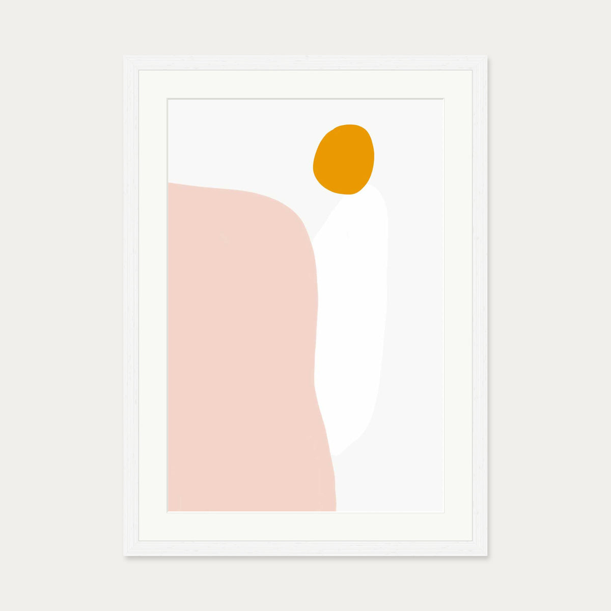 Gouache Organic Shapes Art Print — 50 x 70 cm — White Frame