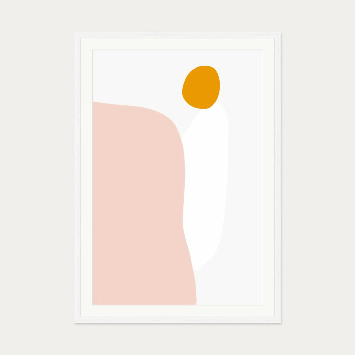 Gouache Organic Shapes Art Print — 70 x 100 cm — White Frame