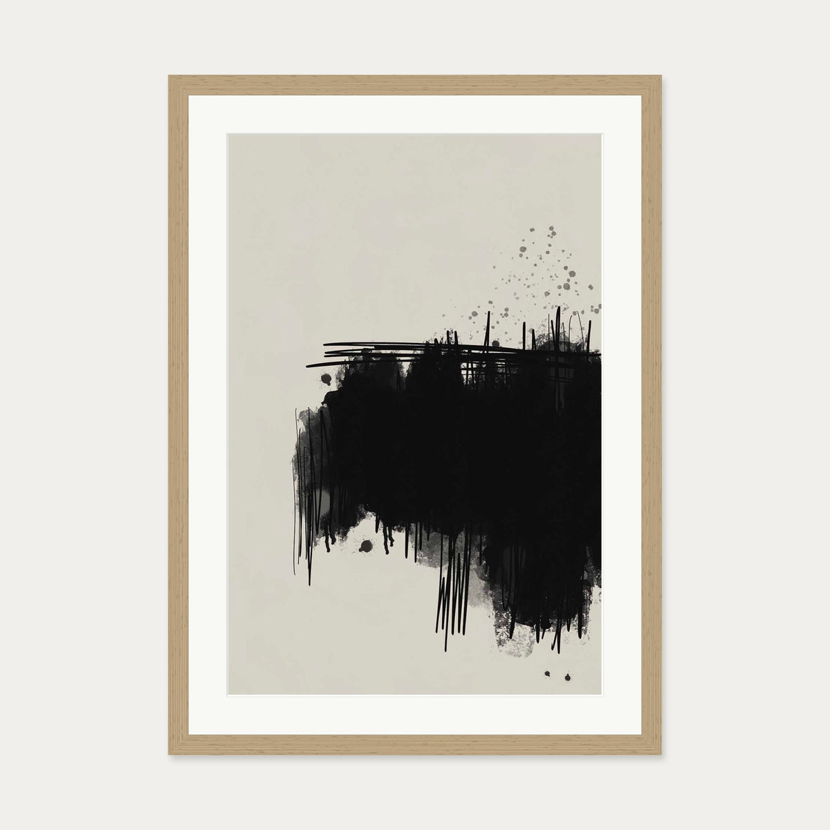 Graffiti Cloud Art Print — 50 x 70 cm — Oak Frame