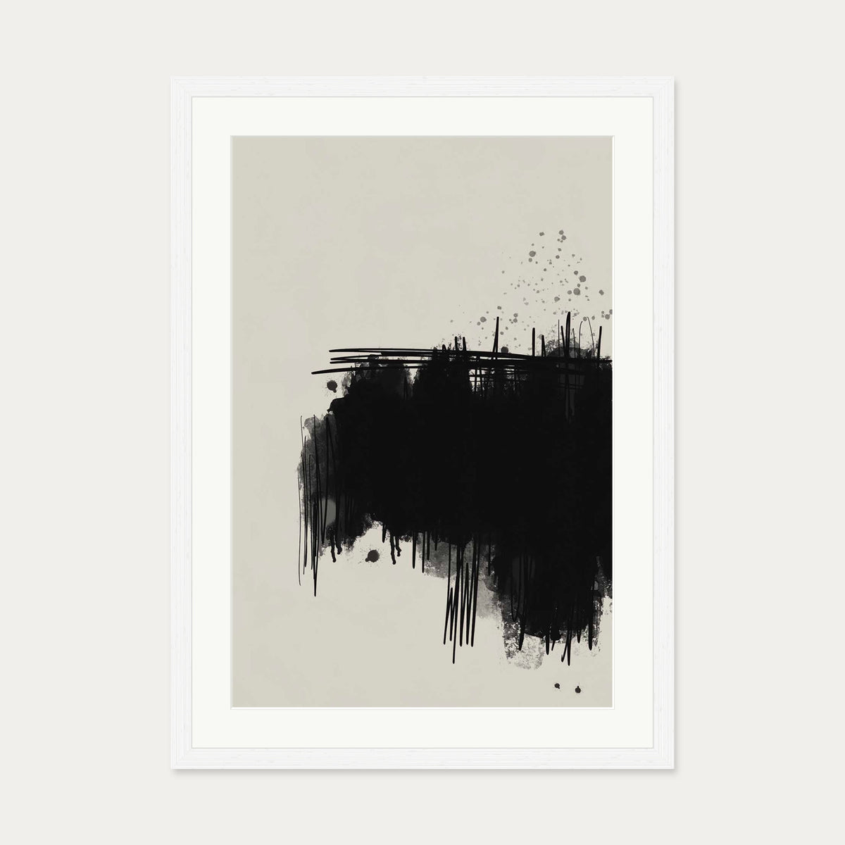 Graffiti Cloud Art Print — 50 x 70 cm — White Frame