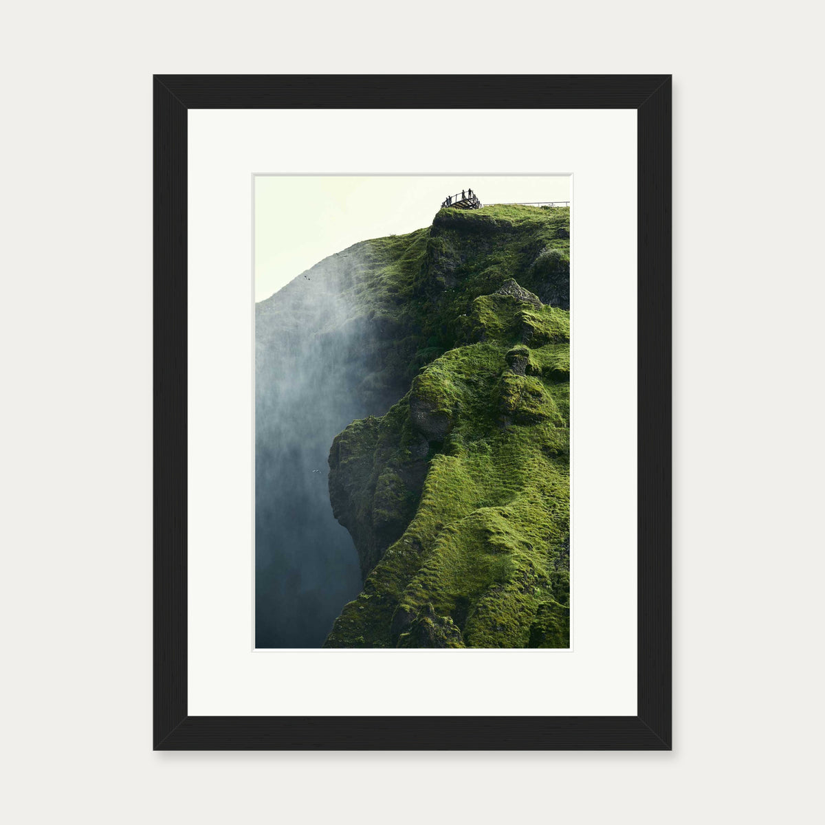 Green Climb Wall Art Print — 30 x 40 cm — Black Frame