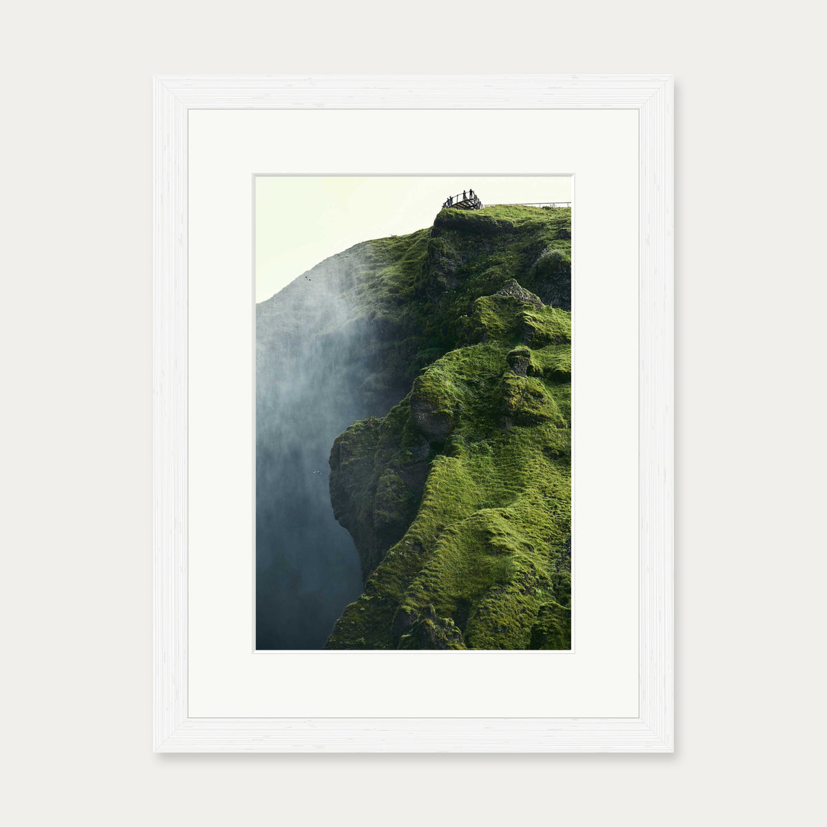 Green Climb Wall Art Print — 30 x 40 cm — White Frame