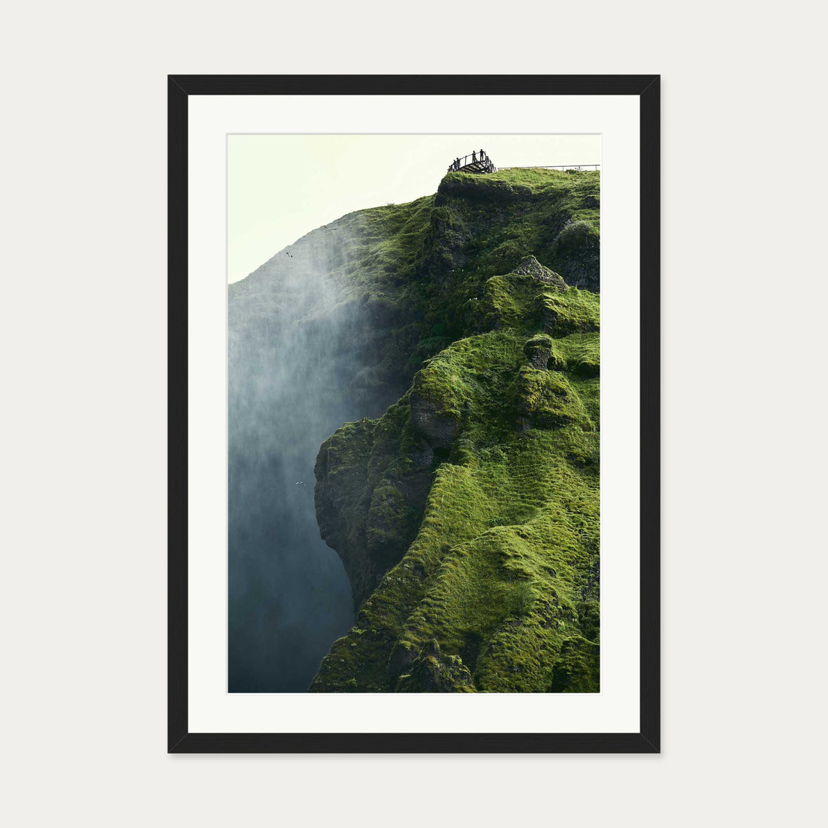 Green Climb Wall Art Print — 50 x 70 cm — Black Frame