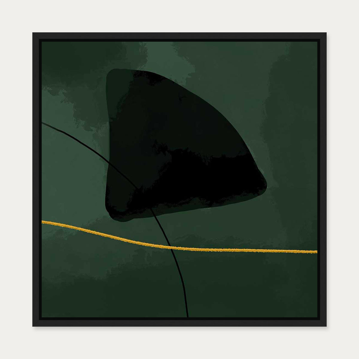 Green Velvet Canvas Art — 50 x 50 cm — Black Frame