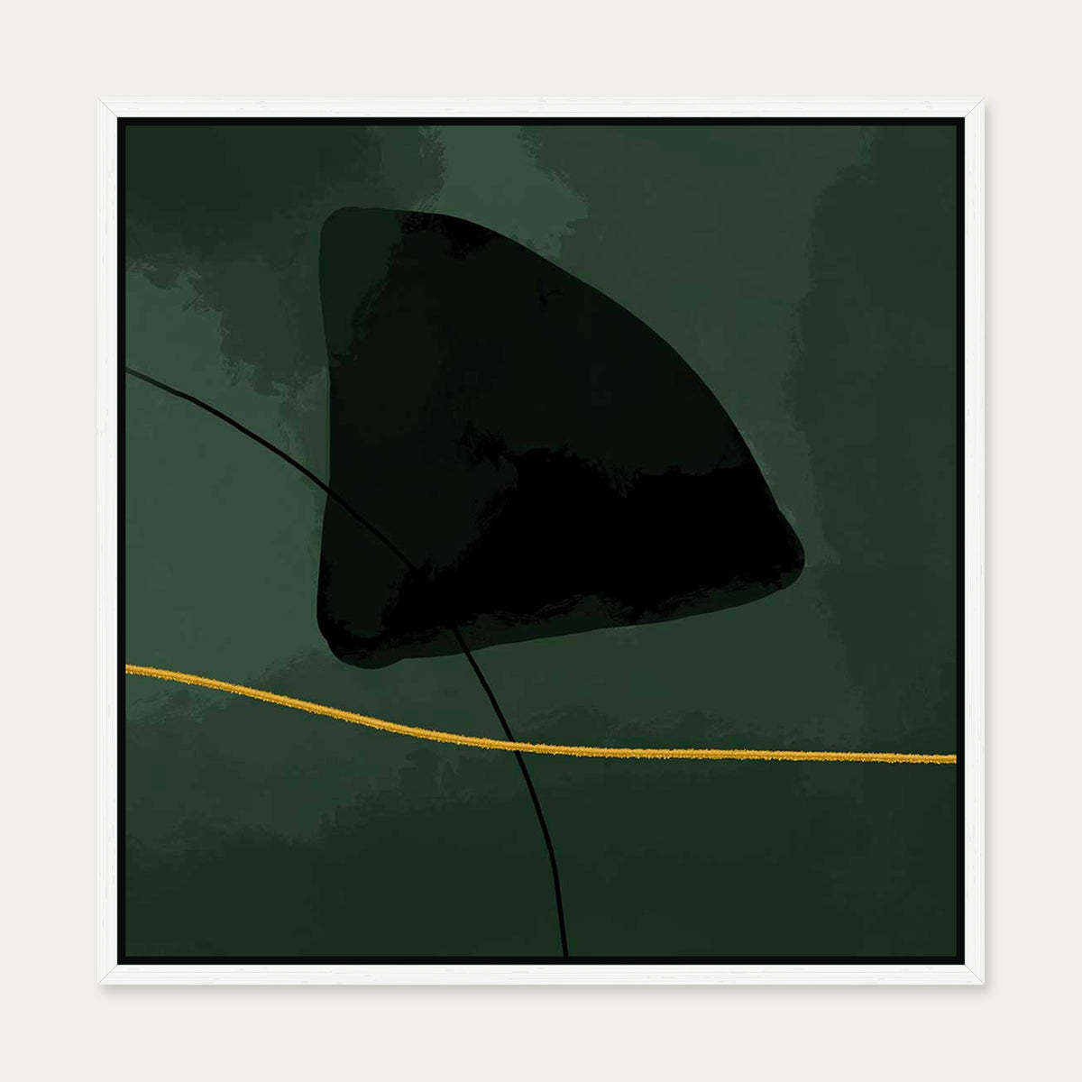 Green Velvet Canvas Art — 50 x 50 cm — White Frame