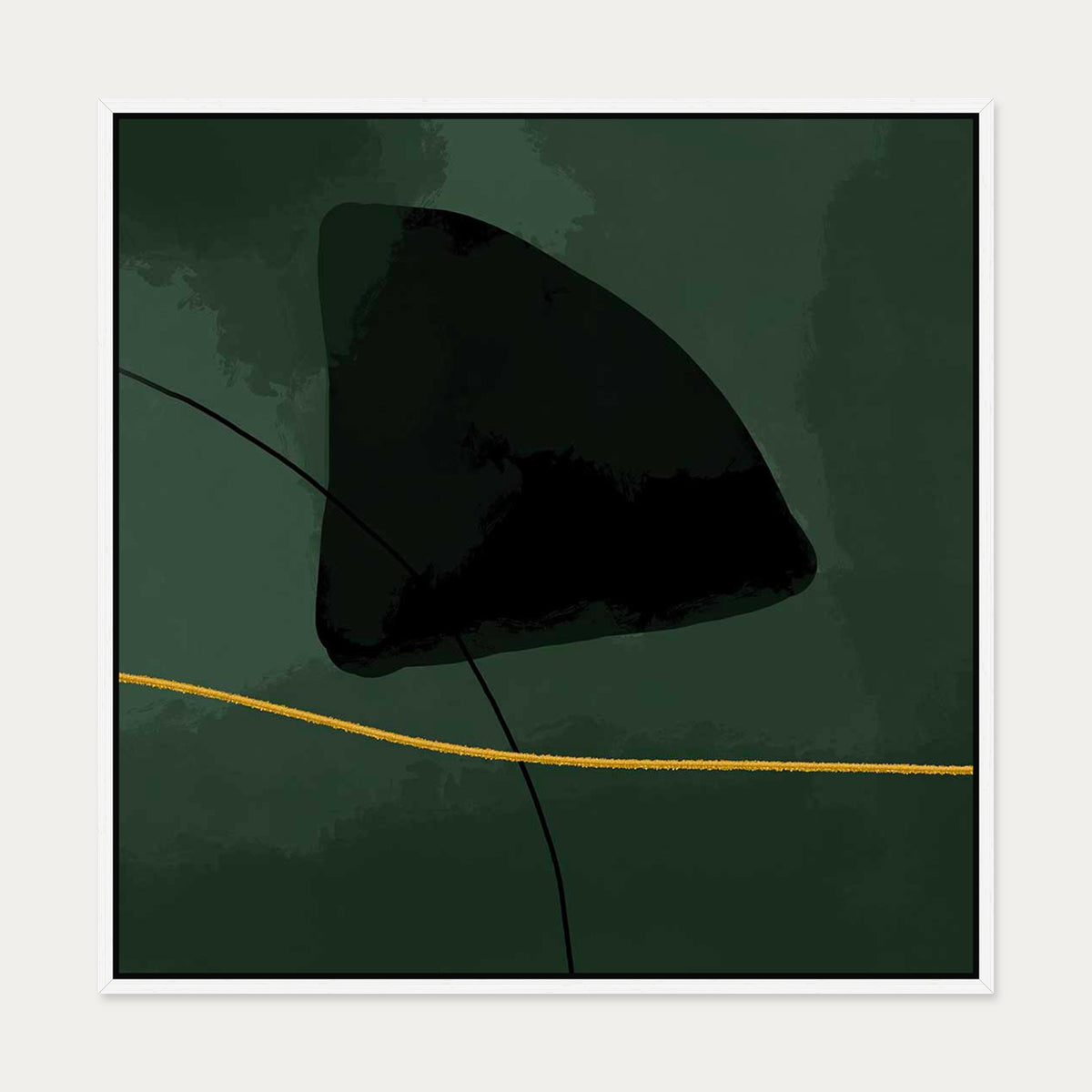 Green Velvet Canvas Art — 70 x 70 cm — White Frame