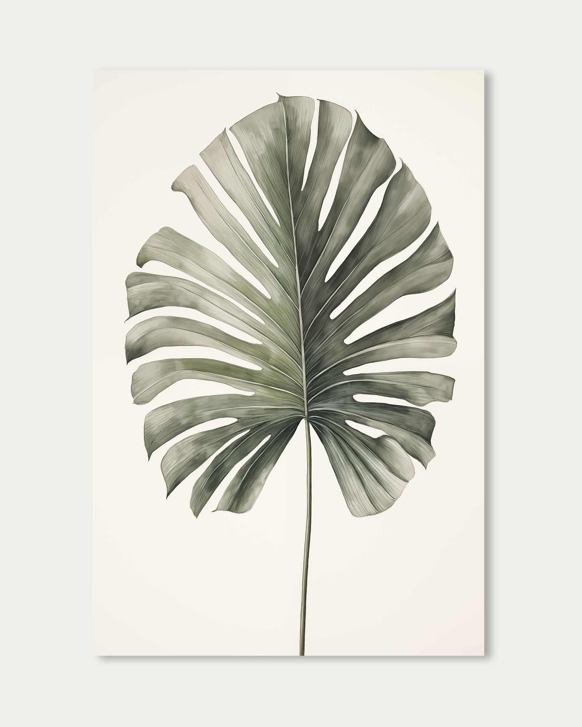 Vintage Monstera Leaf Wall Art Print