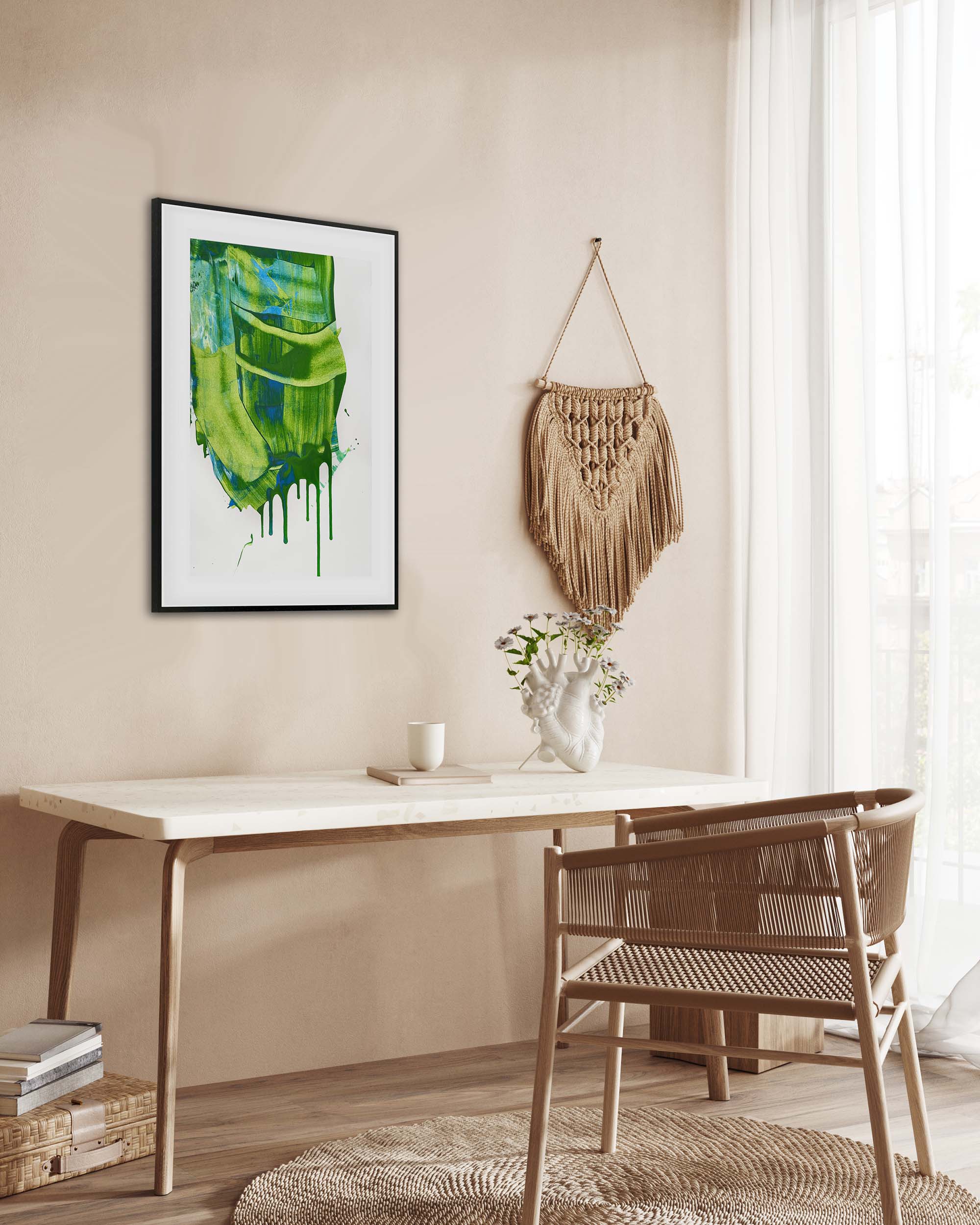 Green Drip Original Painting