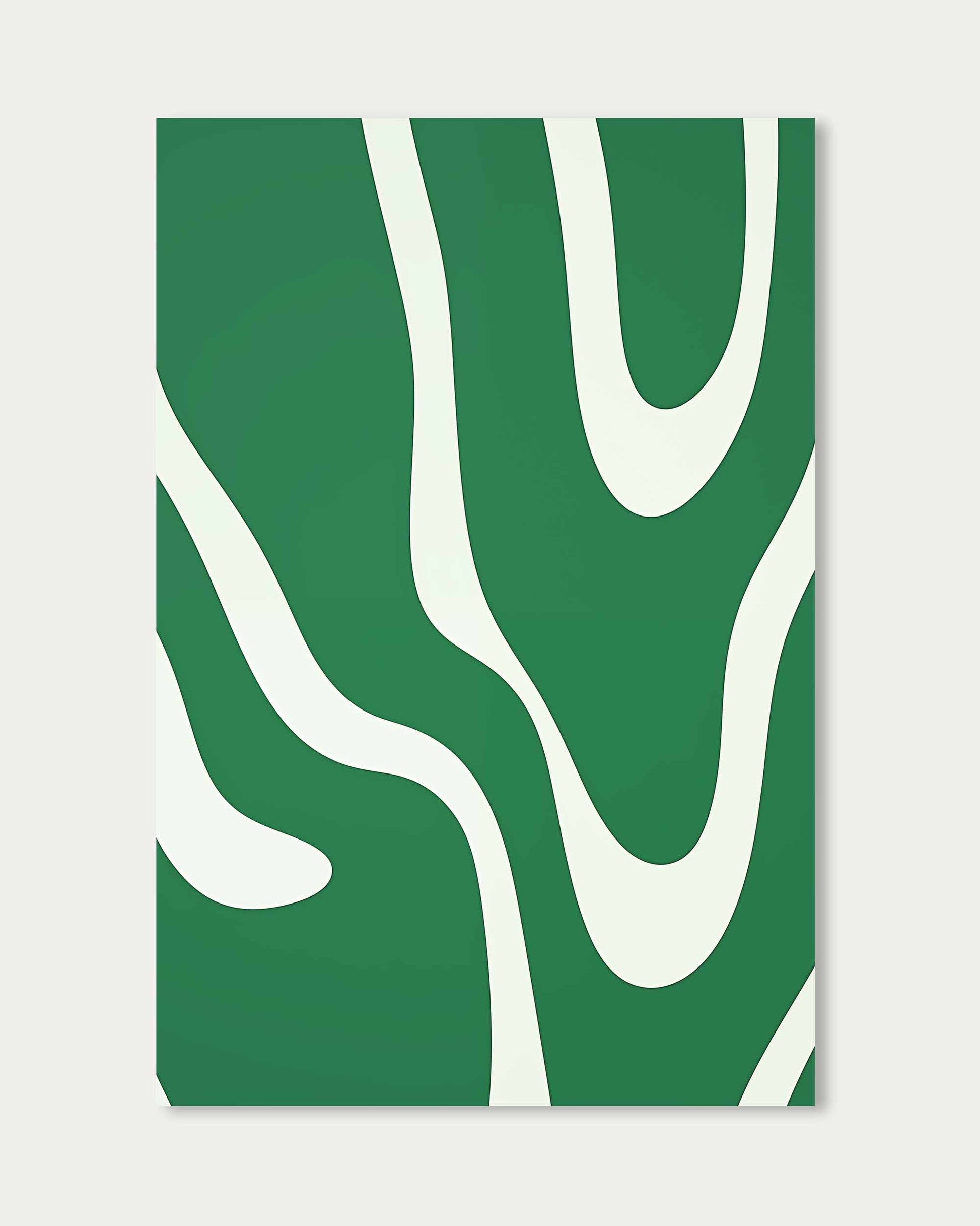 Abstract design with wavy lines on a green background