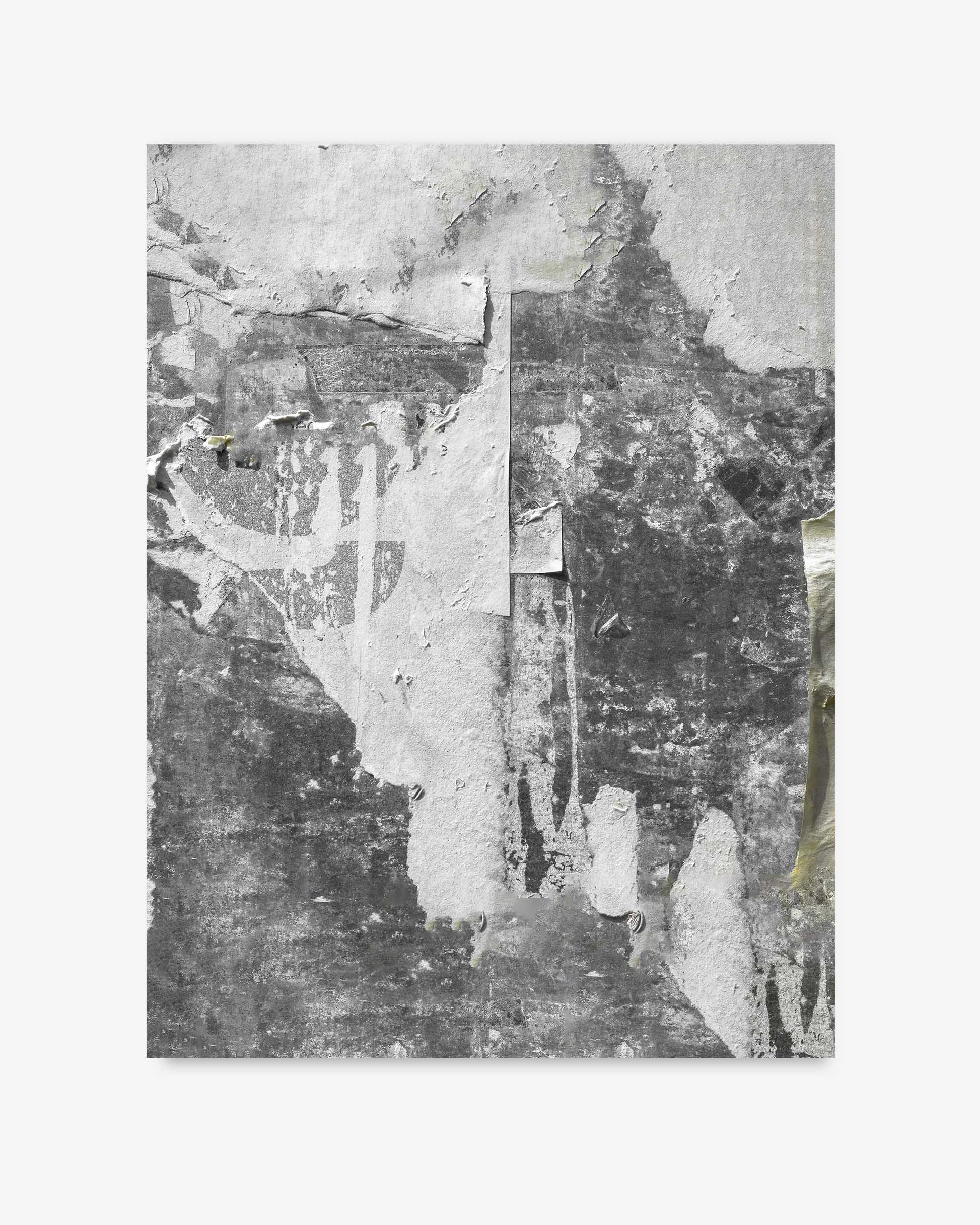 Abstract black and white textured artwork on a white background