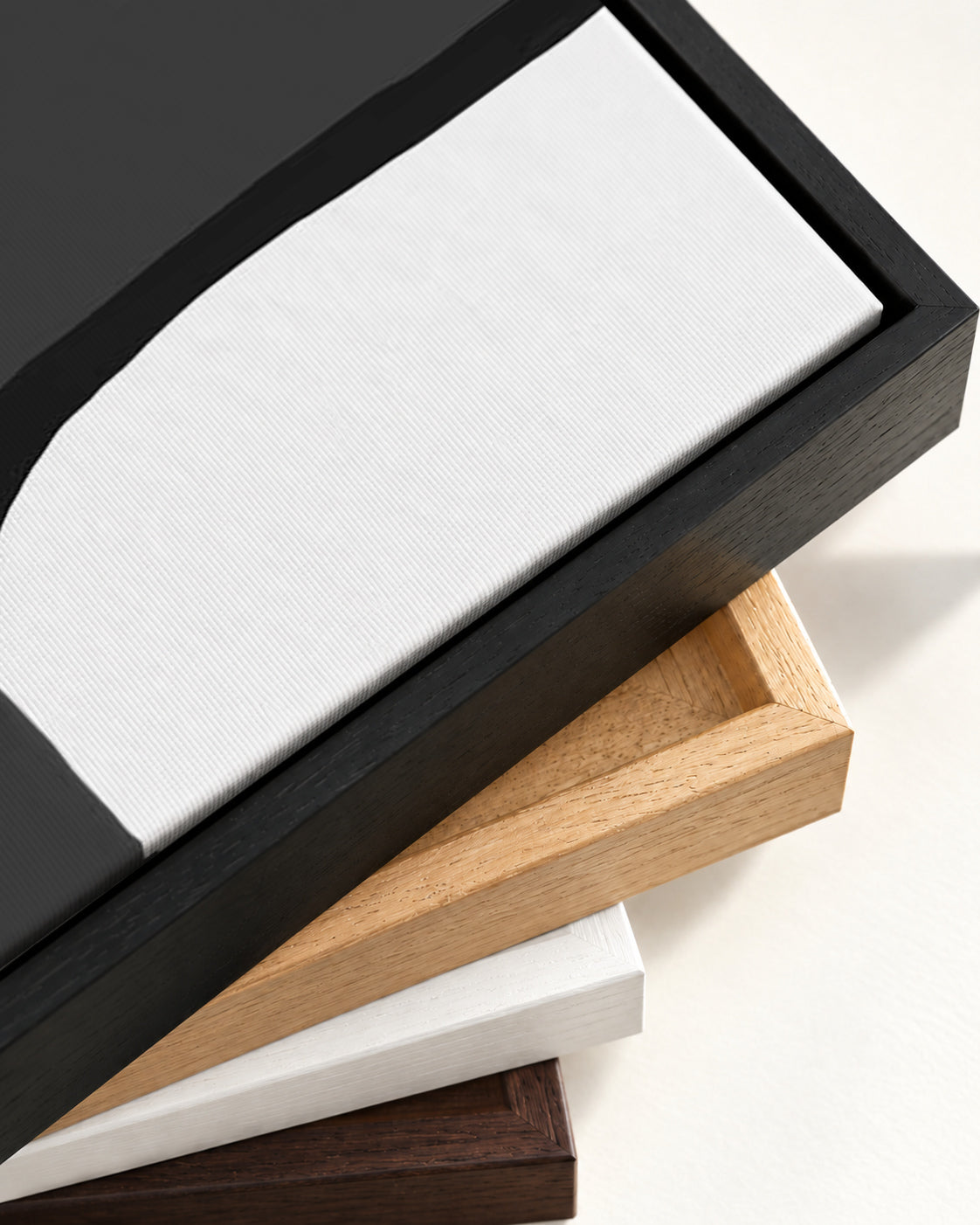 Grey Abstract Design Canvas Art — framed canvas corner and wrapped canvas detail