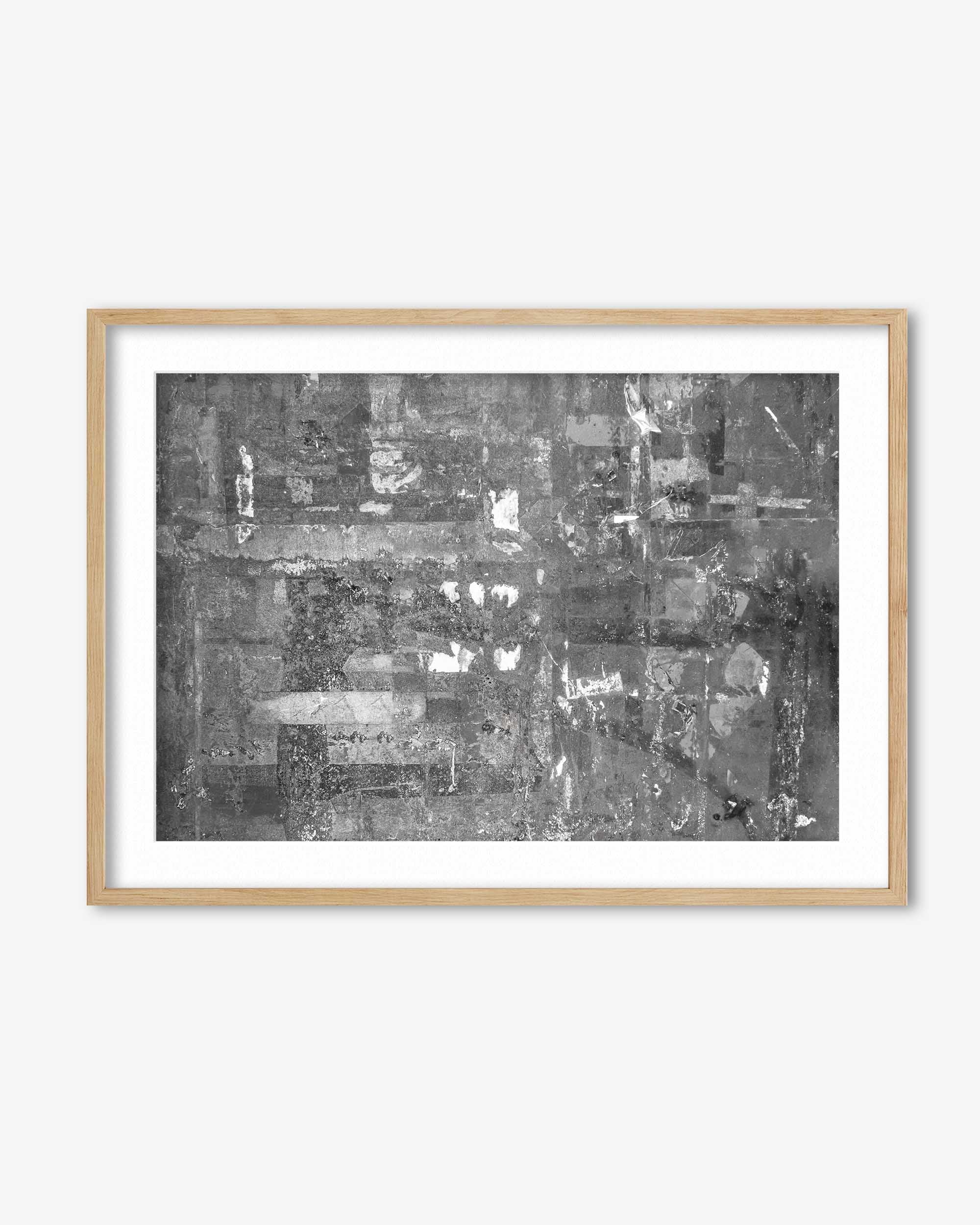 Grey Abstract Collage Art Print