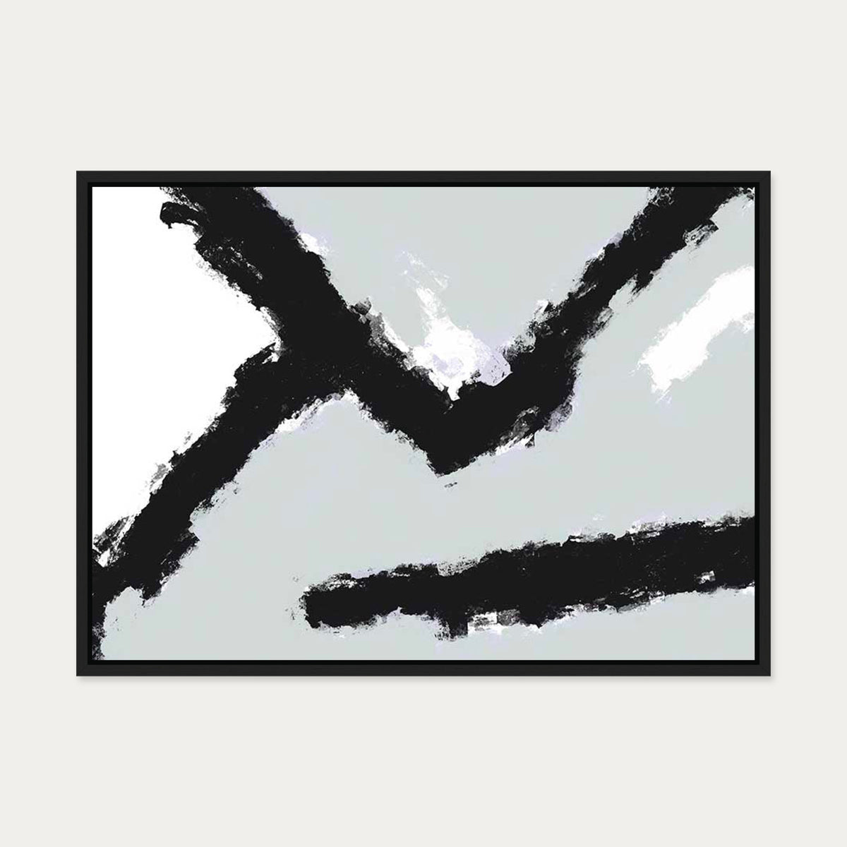 Grey Ridge Canvas Art — 50 x 70 cm — Black Frame