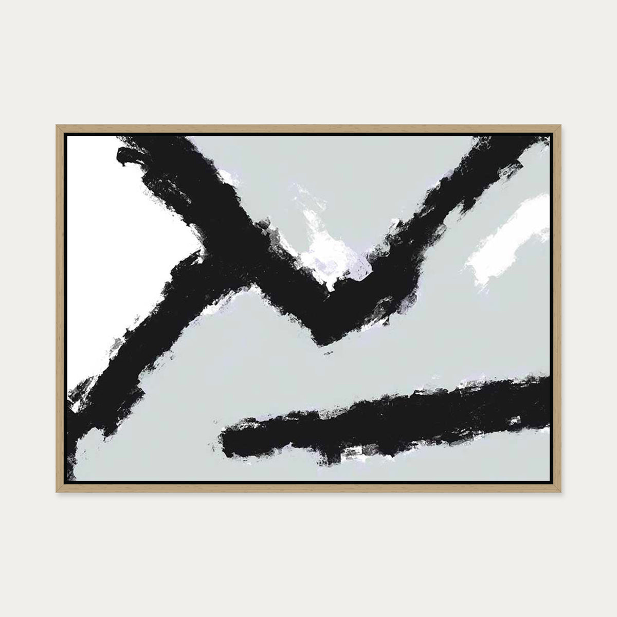 Grey Ridge Canvas Art — 50 x 70 cm — Oak Frame