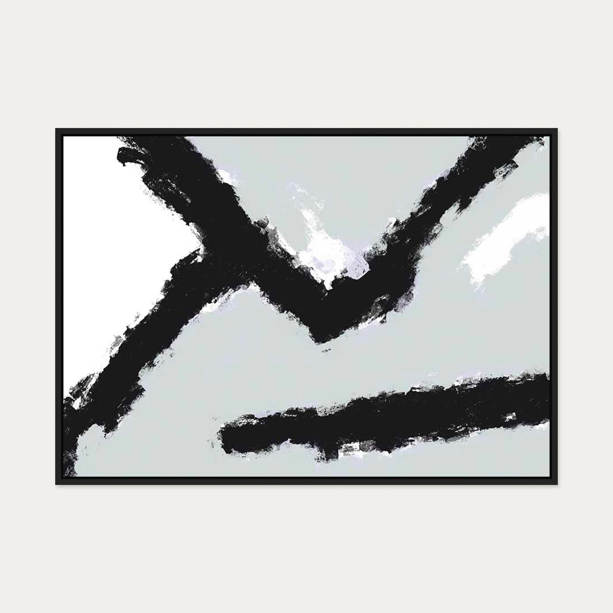 Grey Ridge Canvas Art — 70 x 100 cm — Black Frame