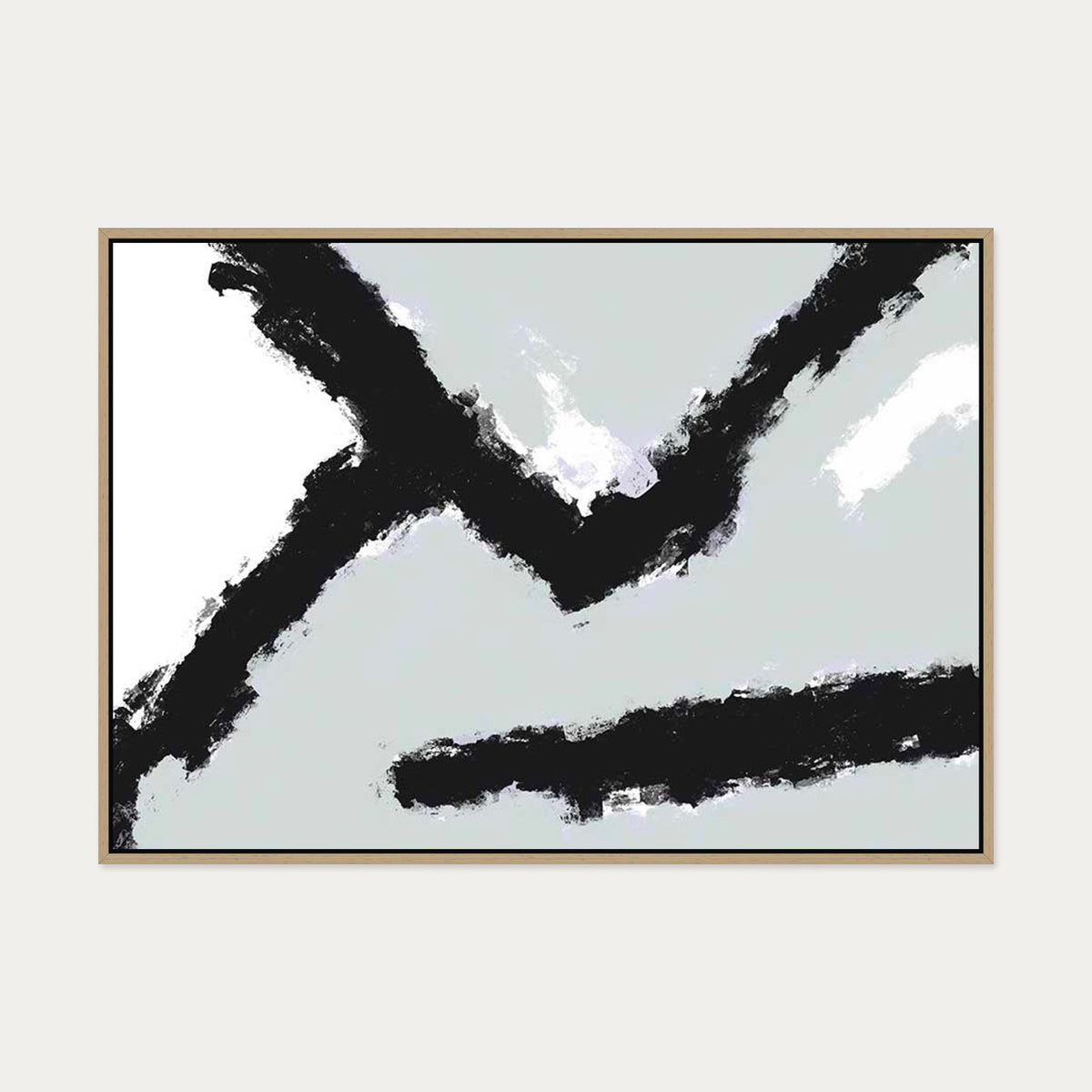 Grey Ridge Canvas Art — 70 x 100 cm — Oak Frame