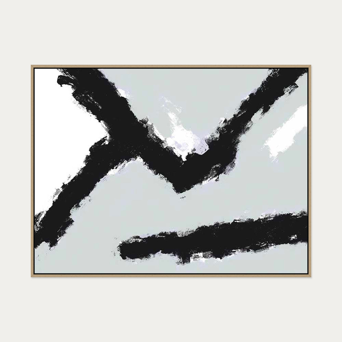 Grey Ridge Canvas Art — 90 x 120 cm — Oak Frame