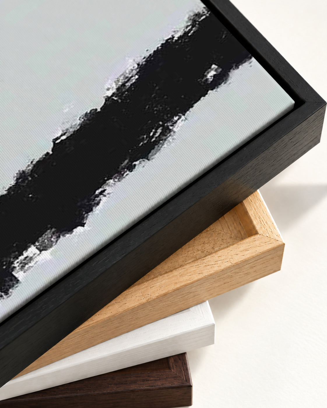 Grey Ridge Canvas Art — framed canvas corner and wrapped canvas detail