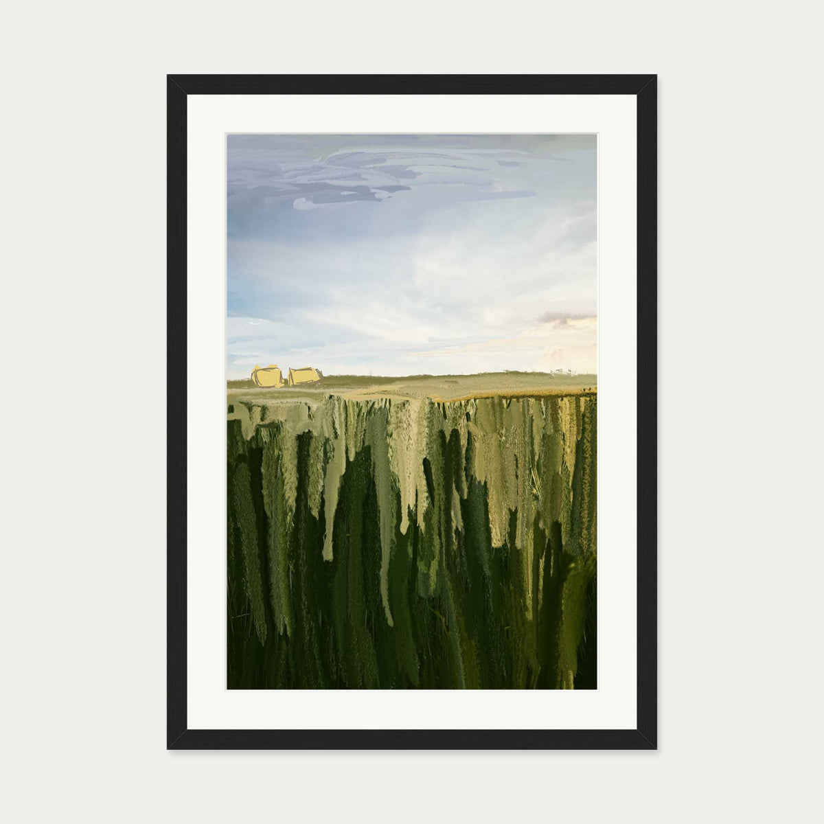 Hay Bales Art Print — 50 x 70 cm — Black Frame