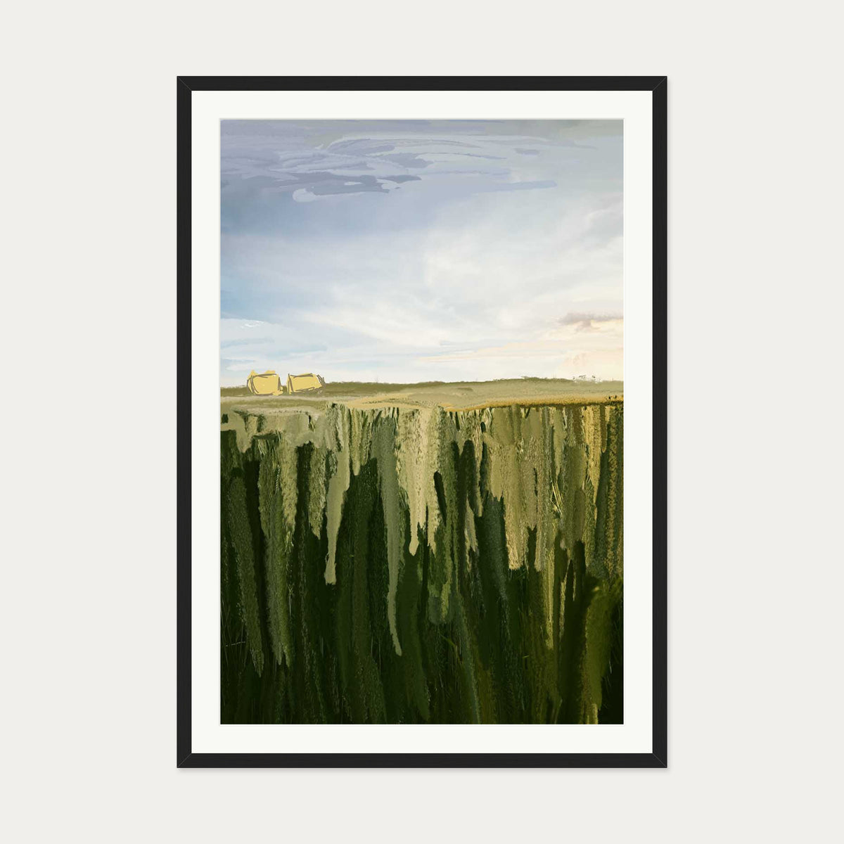 Hay Bales Art Print — 70 x 100 cm — Black Frame