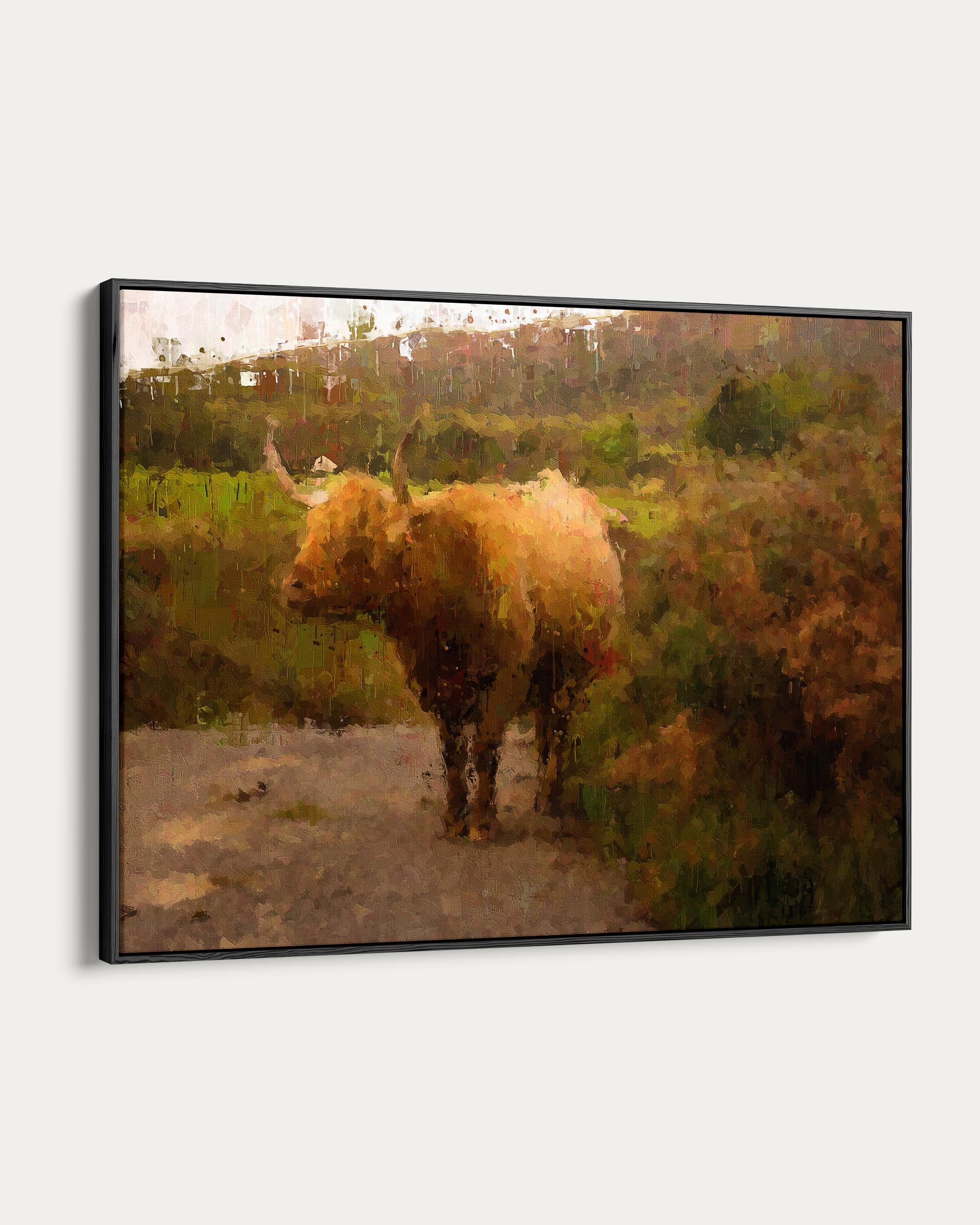 Highland Cow Oil Painting Print On Canvas